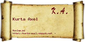Kurta Axel névjegykártya